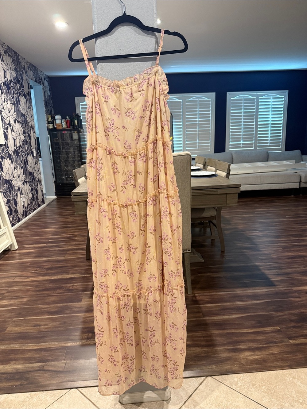 Abound Pale light pink Floral Tiered Maxi Dress
